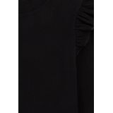 WE Fashion Meisjes geribd T-shirt met ruches