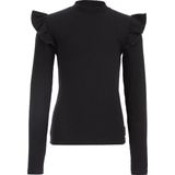 WE Fashion Meisjes geribd T-shirt met ruches