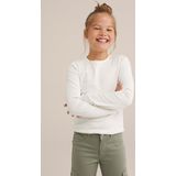 WE Fashion Meisjes T-shirt van ribstof