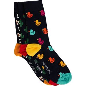 WE Fashion - Heren Sokken - 3-pack - Katoenmix - Met Dessin