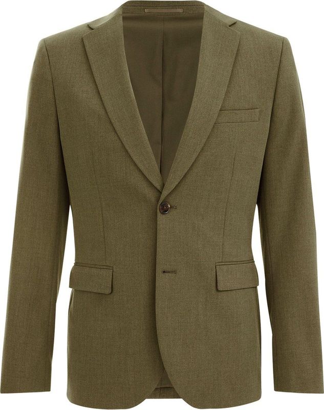 Fundamentals - Heren Slim Fit Blazer - Olijfgroen