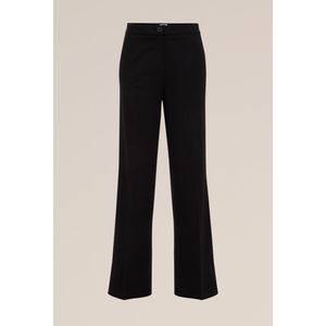 WE Fashion - Wide Leg Jersey Pantalon - Zwart - Regular Fit - Viscose