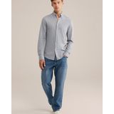 Fundamentals - Slim Fit Overhemd - Lichtgrijs - Piquéjersey - Katoen