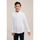 WE Fashion - Jongens Overhemd - Regular Fit - Wit - Katoen