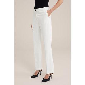 WE Fashion - Slim Fit Flared Pantalon - Wit - Viscose