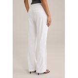 WE Fashion - Slim Fit Flared Pantalon - Wit - Viscose