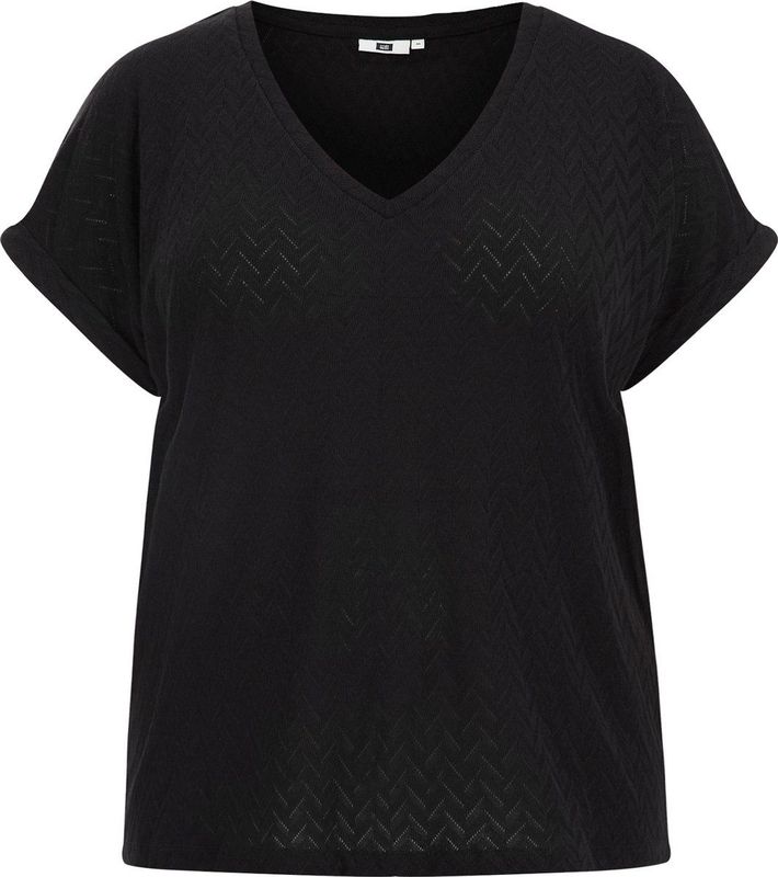 WE Fashion - Top - V-hals - Korte Mouwen - Polyestermix