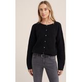 WE Fashion Fijngebreid Vest Zwart