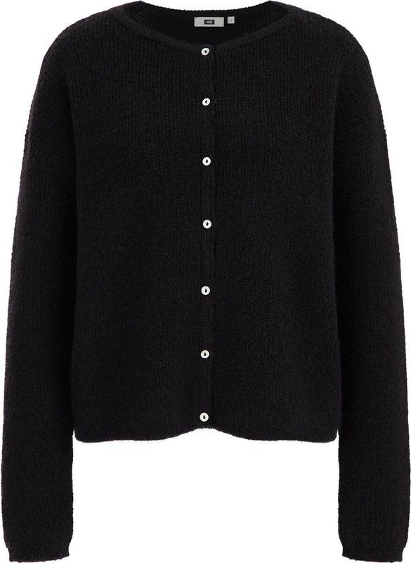 WE Fashion Fijngebreid Vest Zwart