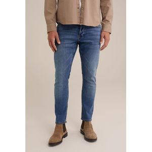 WE Fashion Heren slim fit jeans met medium stretch