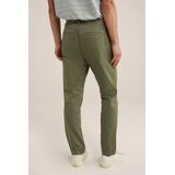 Fundamentals - Heren tapered fit chino met stretch - Tapered - Olijfgroen - Katoen - Maat: 29/30