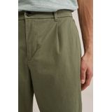 Fundamentals - Heren tapered fit chino met stretch - Tapered - Olijfgroen - Katoen - Maat: 29/30
