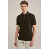 Fundamentals - Heren Polo - Grijsgroen - Katoen - Slim Fit