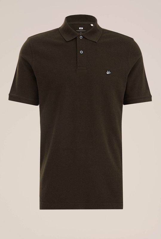 Fundamentals - Heren Polo - Grijsgroen - Katoen - Slim Fit