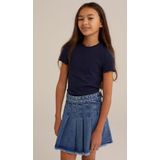 WE Fashion Meisjes slim fit T-shirt met ribstructuur
