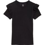 WE Fashion - Shirt - Zwart - Slanke Pasvorm - Kwartmouw