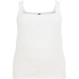 WE Fashion Ribgebreide Singlet Wit