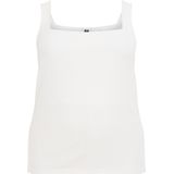 WE Fashion Ribgebreide Singlet Wit