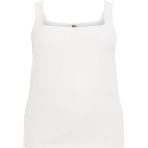 WE Fashion Ribgebreide Singlet Wit