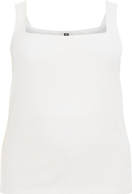 WE Fashion Ribgebreide Singlet Wit
