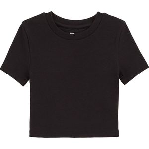 WE Fashion - Shirt - Zwart - Kwartmouw - Slanke Pasvorm