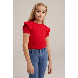WE Fashion Meisjes T-shirt met ruches