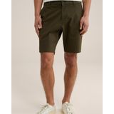 WE Fashion - Chino - Kaki - Regular Fit - Knielengte