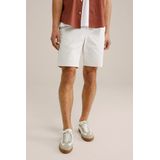 WE Fashion - Heren Chinoshort - Gebroken Wit - Katoen