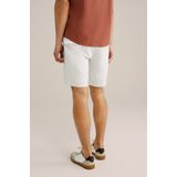WE Fashion - Heren Chinoshort - Gebroken Wit - Katoen