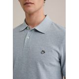 Fundamentals - Heren Polo - Grijsblauw - Katoen - Slim Fit