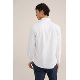 Fundamentals - Heren Overhemd - Wit - Linnenmix - Tall Fit