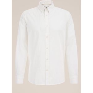 Fundamentals - Heren Overhemd - Wit - Linnenmix - Tall Fit