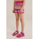 WE Fashion - Meisjes Short - Regular Fit - Opengewerkt Dessin