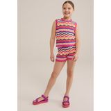 WE Fashion - Meisjes Short - Regular Fit - Opengewerkt Dessin