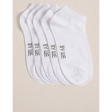 WE Fashion - Enkelsokken - Wit - Katoenmix - Set van 5