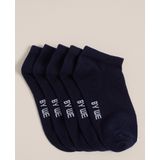 WE Fashion - Enkelsokken - Marineblauw - Set van 5