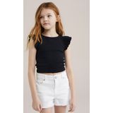 WE Fashion Meisjes cropped T-shirt met ruches