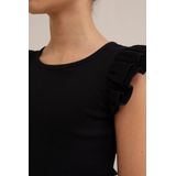 WE Fashion Meisjes cropped T-shirt met ruches
