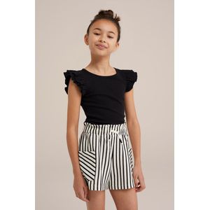 WE Fashion Meisjes cropped T-shirt met ruches