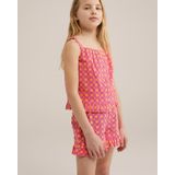 WE Fashion - Meisjes top met sierknopen - Regular fit - Roze - Katoen - Maat: 92