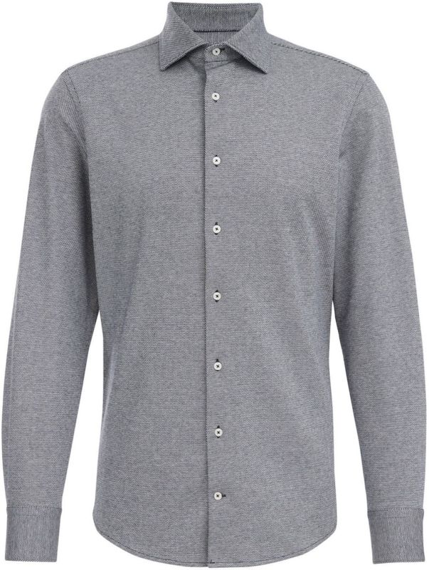 WE Fashion - Gebreid Slim Fit Overhemd - Royal Navy