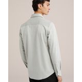 WE Fashion - Gebreid Slim Fit Overhemd - Mos Groen