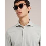 WE Fashion - Gebreid Slim Fit Overhemd - Mos Groen