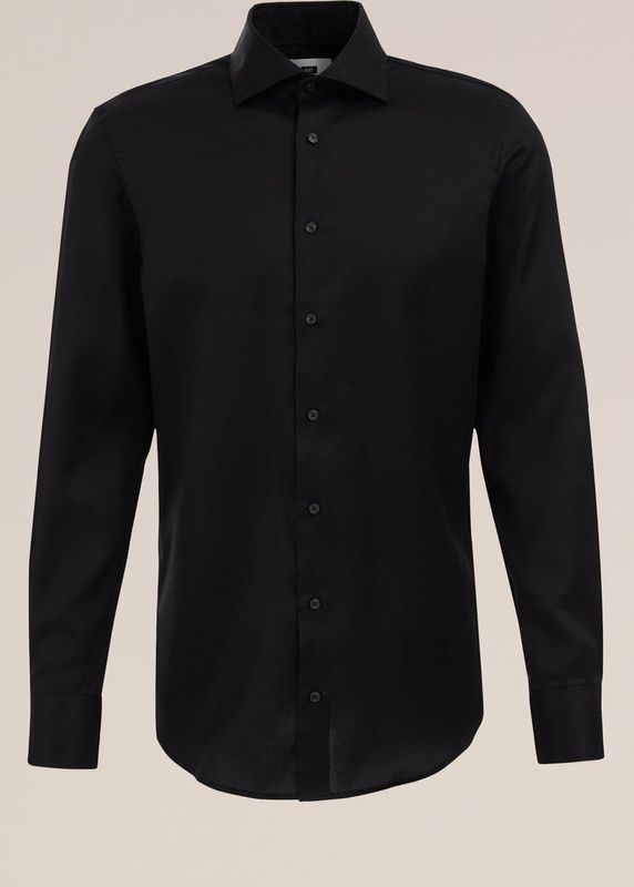 WE Fashion - Slim Fit Overhemd - Luxe Katoen - Ingeweven Structuur