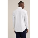 Fundamentals - Heren Premium Jacquard Gebreid Overhemd - Slim Fit - Wit - Katoen