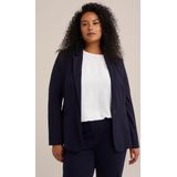 WE Fashion Curve - Blazer - Marine - Getailleerd - Stretchkatoen