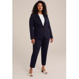 WE Fashion Curve - Blazer - Marine - Getailleerd - Stretchkatoen