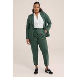WE Fashion - Curve - Slim Fit Pantalon - Zeegroen - Viscose - Plus Size Maat 50