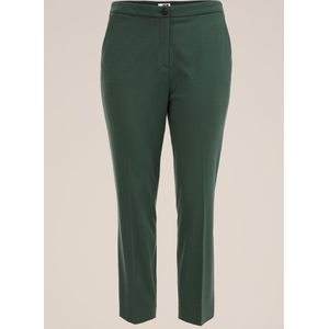 WE Fashion - Curve - Slim Fit Pantalon - Zeegroen - Viscose - Plus Size Maat 50