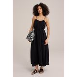 Jurkje - Viscosemix - Spaghettibandjes - Ronde Hals - Strikceintuur